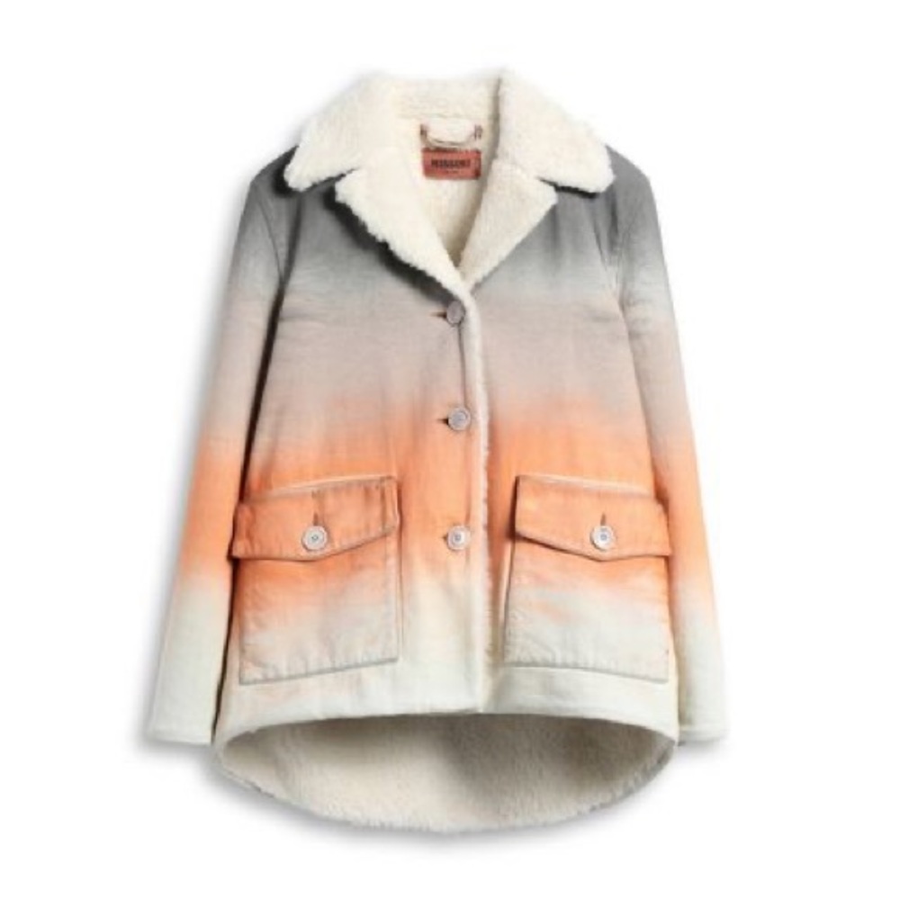 Missoni Ombré Tie Dyed Sherpa Lined Coat - Picture 2 of 14